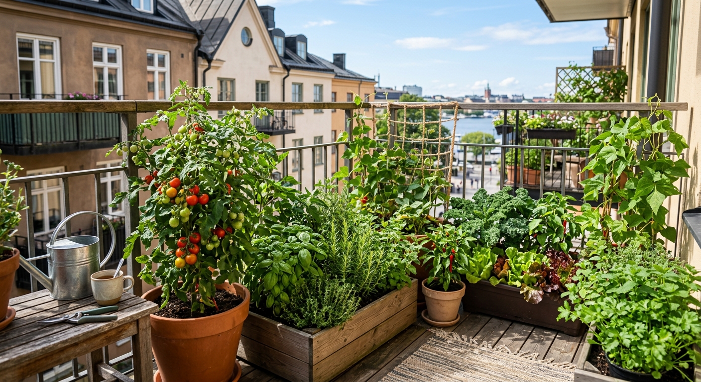 Balkongodling för nybörjare: Grönsaker och örter på liten yta